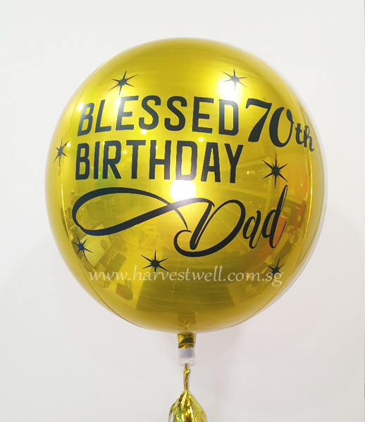 Customize Blessed Birthday Dad ORBZ Balloon